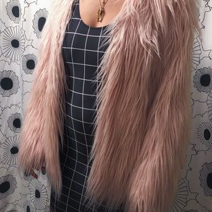 Pink Faux Fur Coat